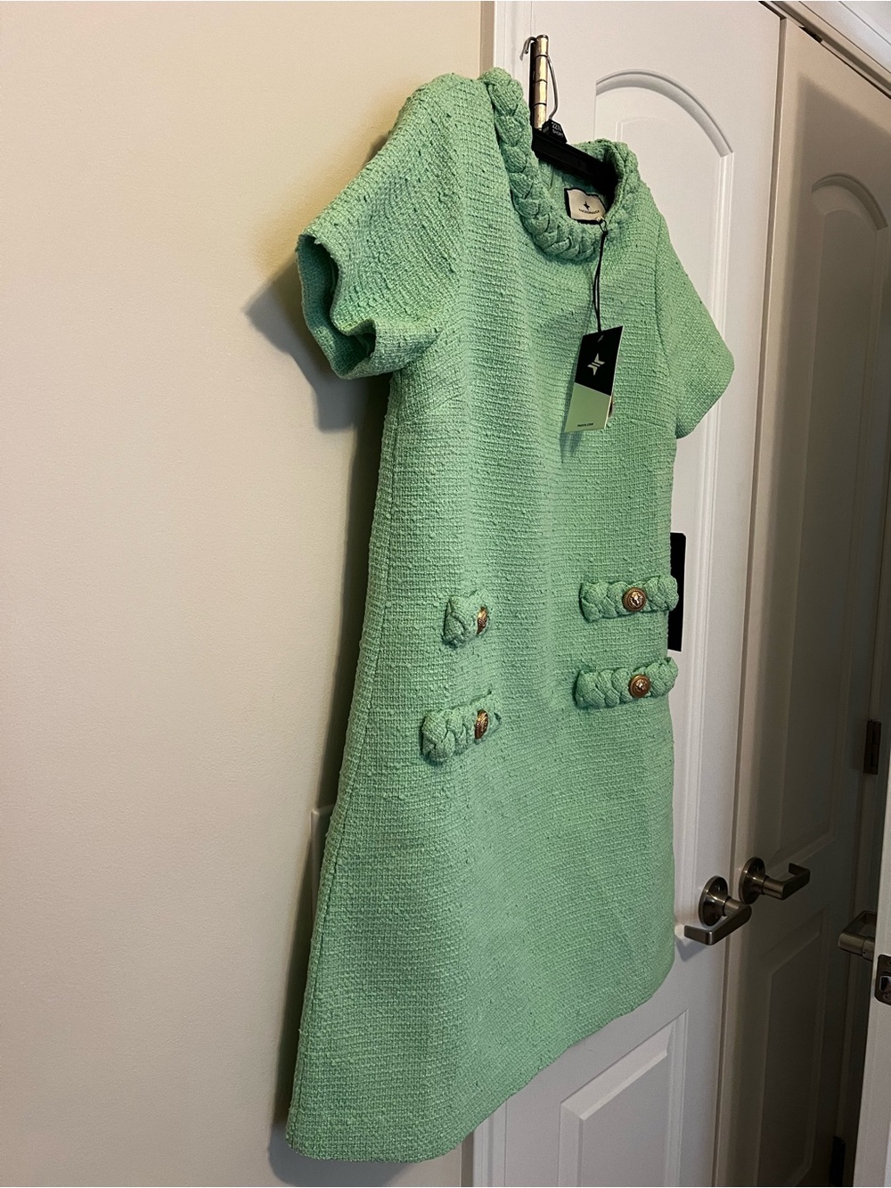Tuckernuk Mint Green Textured Short-Sleeve Dress